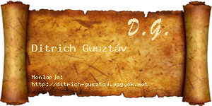 Ditrich Gusztáv névjegykártya