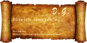 Ditrich Gusztáv névjegykártya